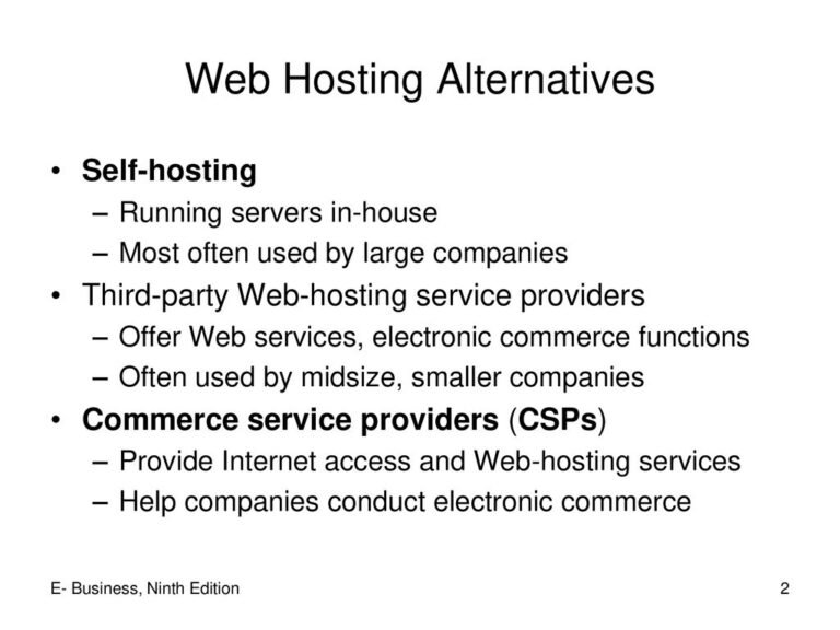 Web Hosting Alternatives