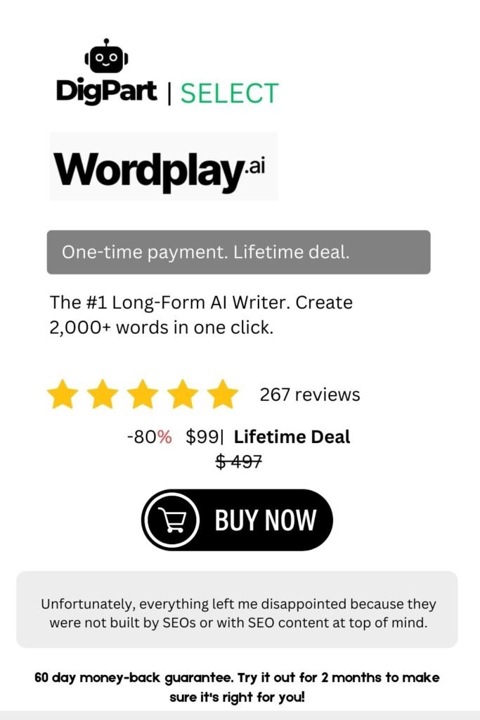 Wordplay Ai Writer Lifetime Deal $99