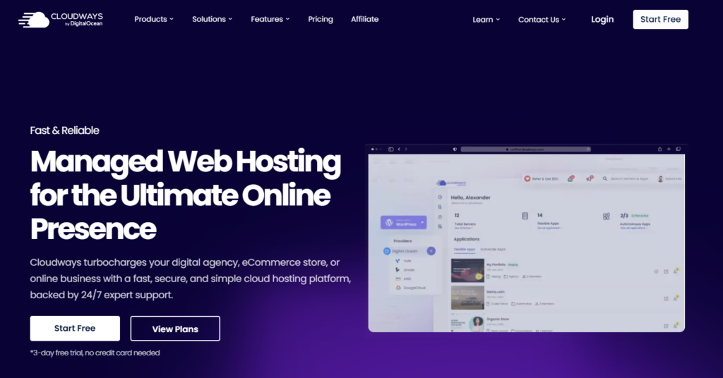 Cloudways home page