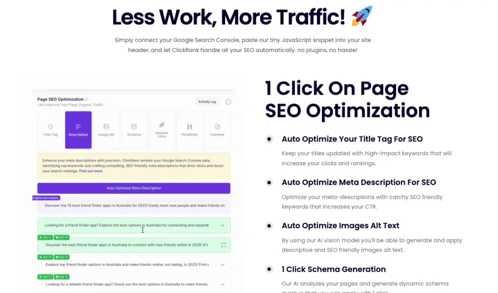 1 Click On Page SEO Optimization